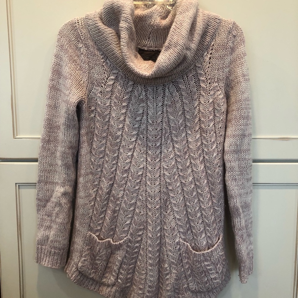 Lavender Anthropologie cowl neck tunic sweater size xs